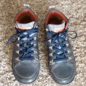 Pikolinos Ocean Blue Leather Cazorla High Top Womens Ankle Boot Size 38/7.5